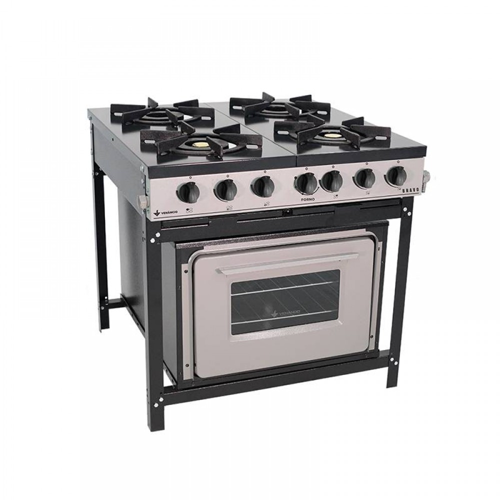 FOGAO BRAVO 4 QUEIMADORES C/FORNO