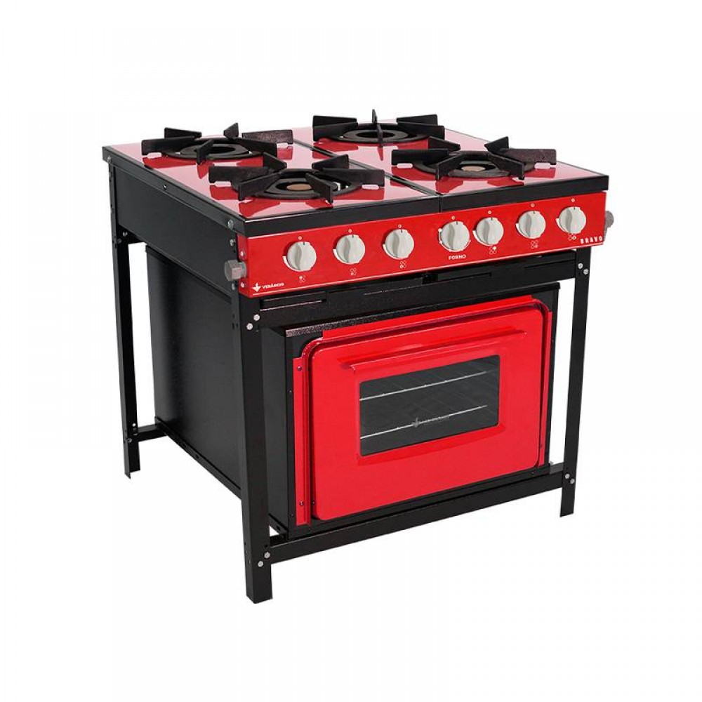FOGAO BRAVO 4 QUEIMADORES C/FORNO - Imagem 3