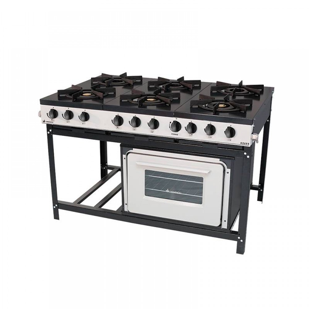FOGAO BRAVO 6 QUEIMADORES C/FORNO - Imagem 2